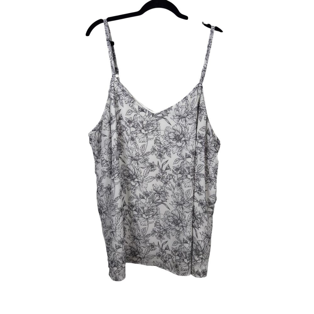 Torrid Cami Top Womens 4X White Floral Sophie Swing Georgette V-Neck Layered